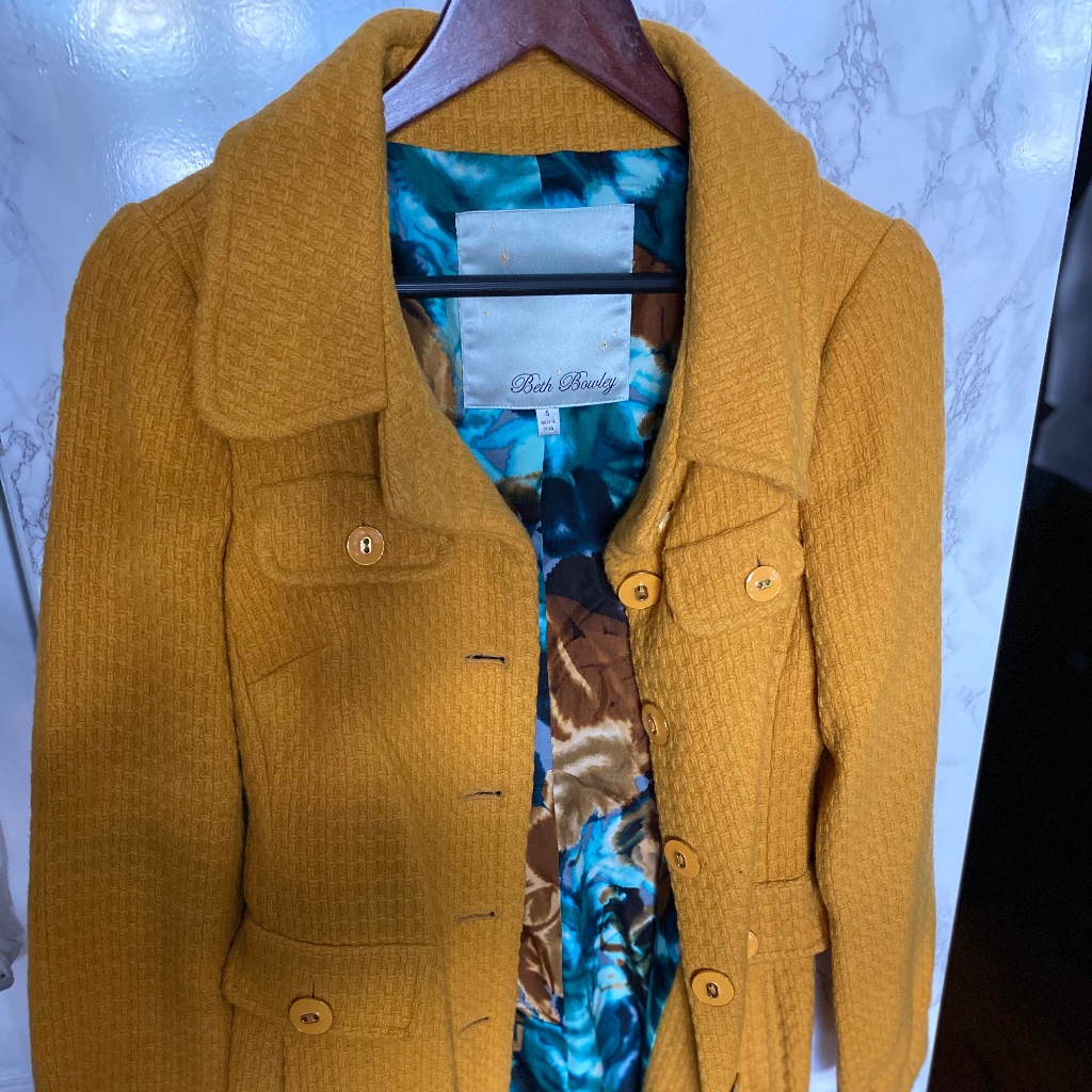 Beth Bowely Coat With Silk Lining, Size 4